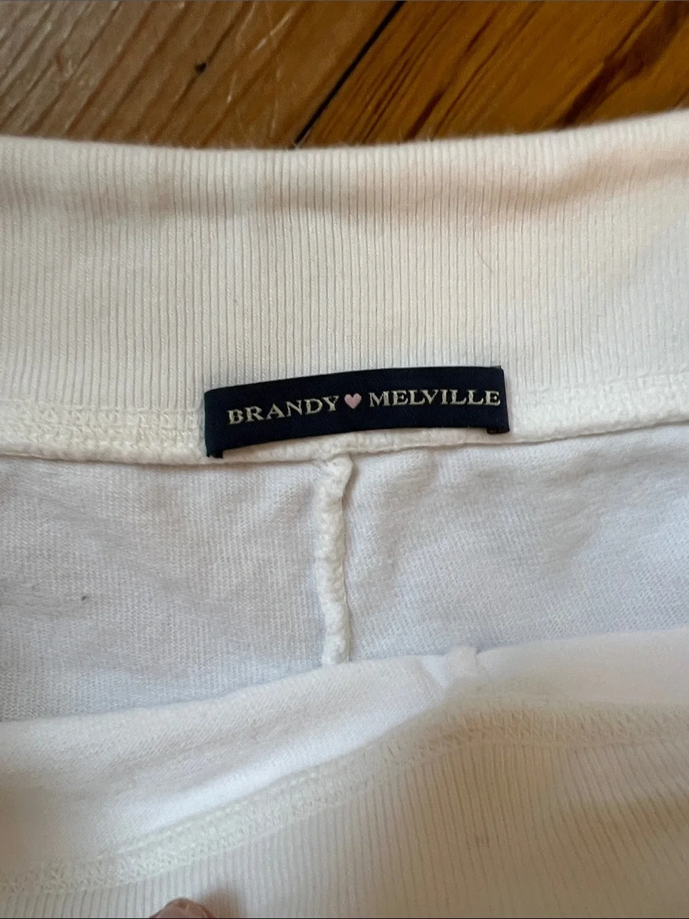 Brandy Melville White Cotton Drawstring Shorts